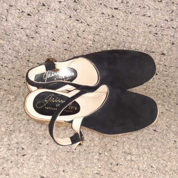 GAIMO-Black Suede Closed Toe Espadrilles-Buckle Slingback-Sz 37/6.5-NWOB - Picture 6 of 7